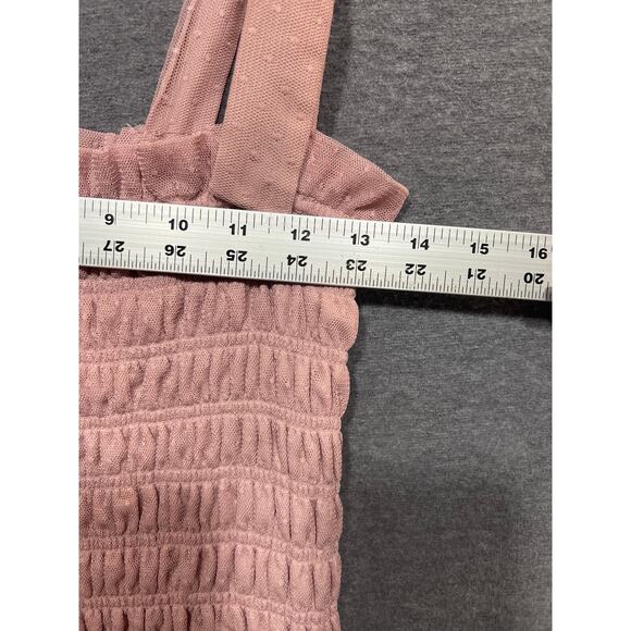 Anthropologie Womens Smocked Tie Strap Tank Top Rose Cami Blouse Size Small - Picture 6 of 10